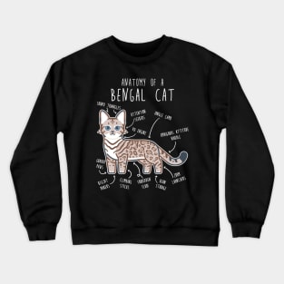 Snow Bengal Cat Seal Lynx Anatomy Crewneck Sweatshirt